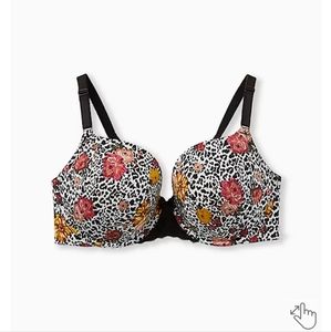 Torrid White Leopard Floral Bra